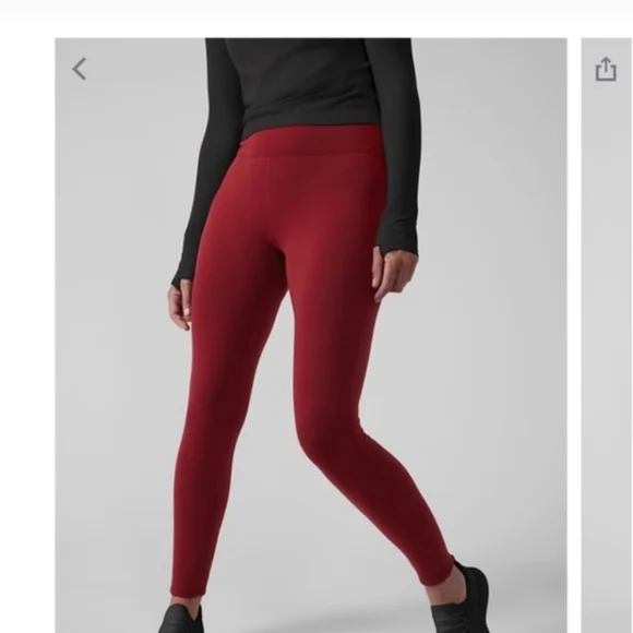 Athleta altitude Tight Bnwt Fleece Lined Red Leggings Small - Picture 2 of 10